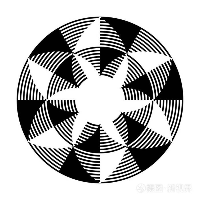 圆圈形状中的图案抽象设计元素矢量艺术