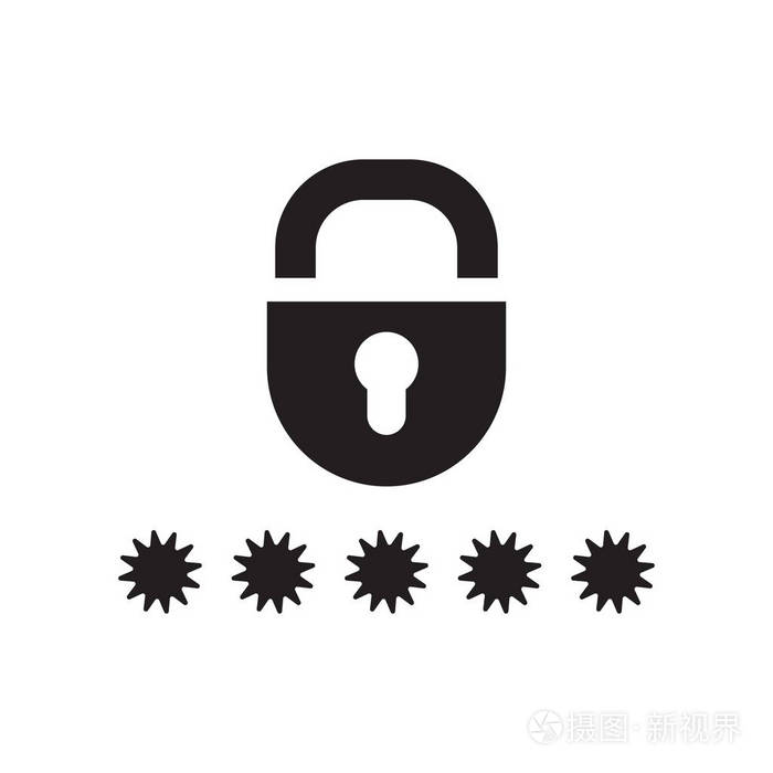 密码图标矢量隔离在白色背景为您的 web 和移动应用程序设计, 密码