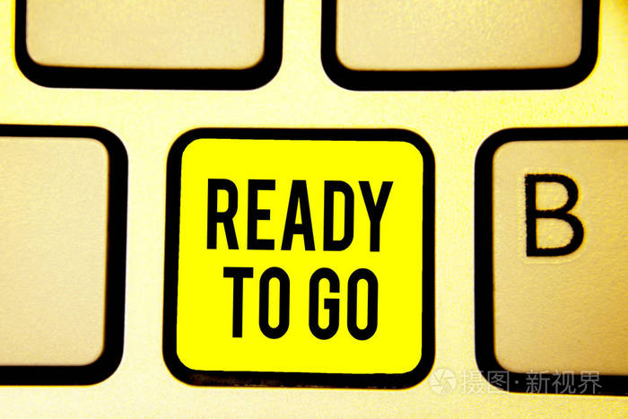 手写文字准备就绪概念意思问某人如果他准备或包装他的东西键盘黄色键