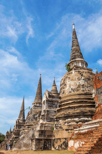 扫管笏 Phra Si Sanphet，大城府，泰国前皇家寺庙废墟