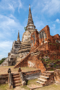 扫管笏 Phra Si Sanphet，大城府，泰国前皇家寺庙废墟