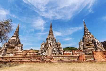 扫管笏 Phra Si Sanphet，大城府，泰国前皇家寺庙废墟