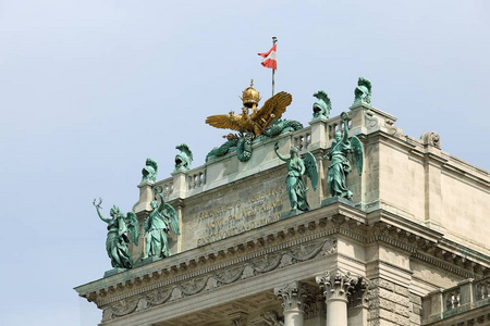 皇家宫殿霍夫堡宫在奥地利维也纳的门面装饰