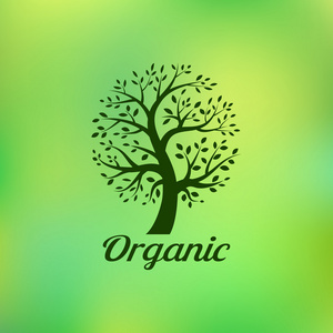 有机绿色树 logo, 生态标志, 生态自然的符号照片