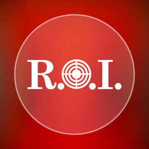 Roi 图标。红色背景上的互联网按钮