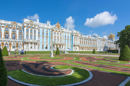 凯瑟琳宫殿在 tsarskoe selo (普希金), 圣彼得堡, 俄罗斯照片