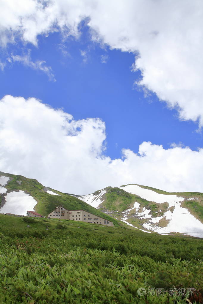 日本富山夏季立山雪山