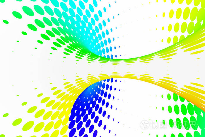 彩虹虚线螺旋隧道。条纹扭曲的斑点光学错觉。抽象白色半色调背景。3d 渲染