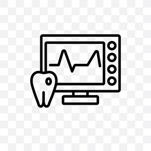 ekg 监视器矢量线性图标隔离在透明的背景下, ekg 显示器透明度概念可用于网络和移动