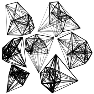 3d 不对称的抽象对象的集合。矢量设计