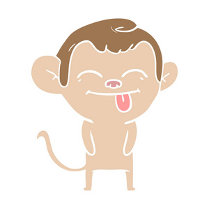 滑稽的扁平颜色风格动画片猴