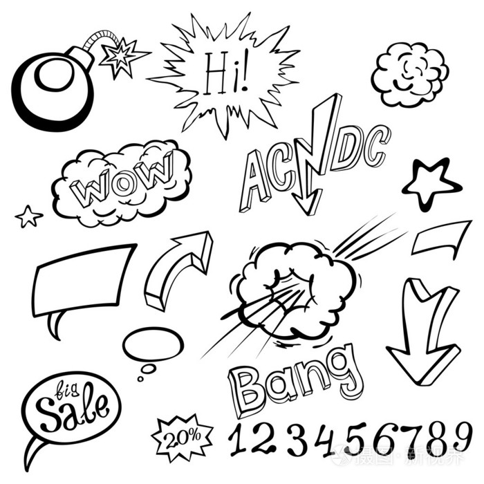 炸弹爆炸式漫画风格模板.矢量图插画-正版商用图片098rwr-摄图新视界