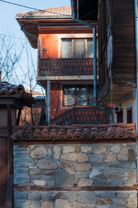 街和 koprivshtitsa，保加利亚，旧城里的房子