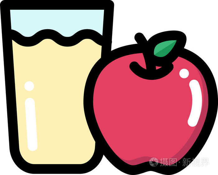 苹果汁 linecolor 插画