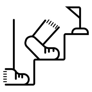 向上阶梯矢量图标.向上, 向下, 台阶, 顶部照片