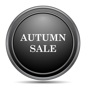 秋季销售图标, 黑色网站按钮白色背景