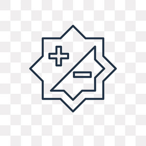使用对比图对比度矢量轮廓图标隔离在透明背景上, 高质量的线性对比度