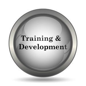 培训和发展图标, 黑色网站按钮白色背景