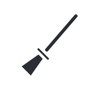 扫帚图标矢量隔离白色背景为您的 web 和移动应用程序设计, 扫帚徽标概念