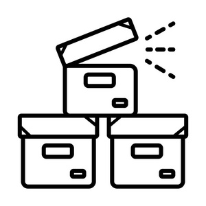 框, 货物图标.矢量插图照片