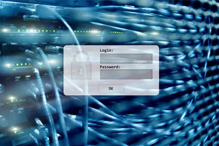 服务器机房登录和密码请求数据访问和安全
