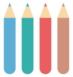 铅笔颜色隔离矢量图标可编辑