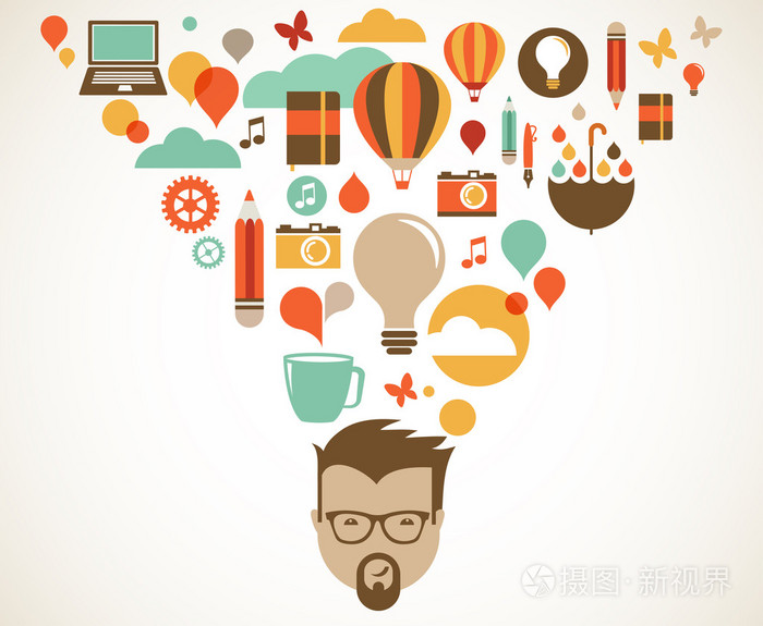 设计, 创意, 理念和创新的概念插画-正版商用图片099hry-摄图新视界