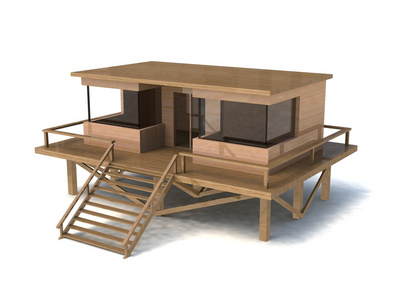 简单的房子的 3d 模型