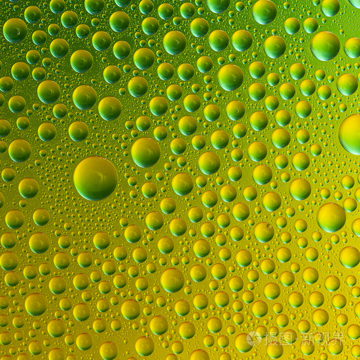 水滴谱绿色, 金黄色渐变彩虹多彩珠饰 lotuseffekt 头密封