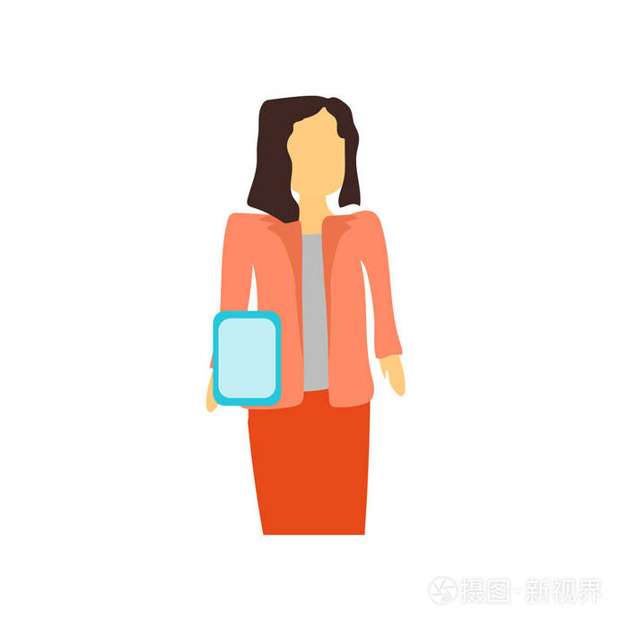 女实业家图标矢量隔离白色背景, 女实业家透明标志