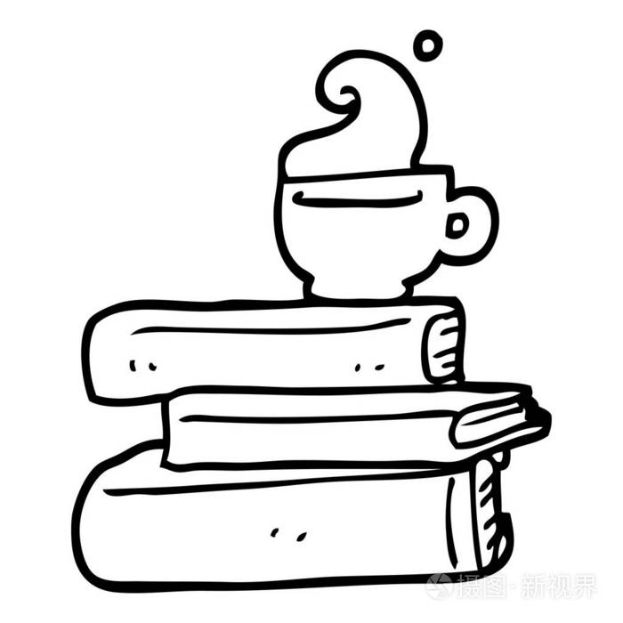 黑白漫画书和一杯咖啡