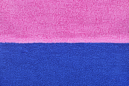 粉色和蓝色的毛巾，男孩和女孩，纹理，彩色背景