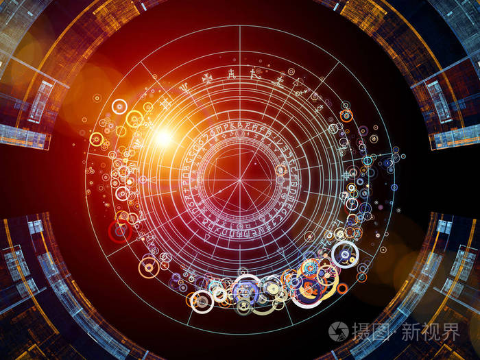 背景设计的分形元素, 神圣的符号和圈子的主题, 神秘主义, 神秘, 占星