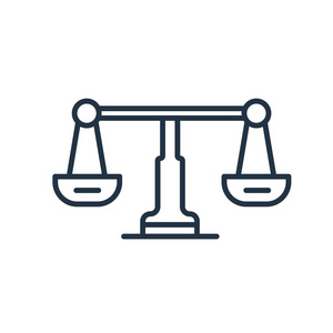 天秤座图标矢量在白色背景下被隔离, 天秤座符号照片