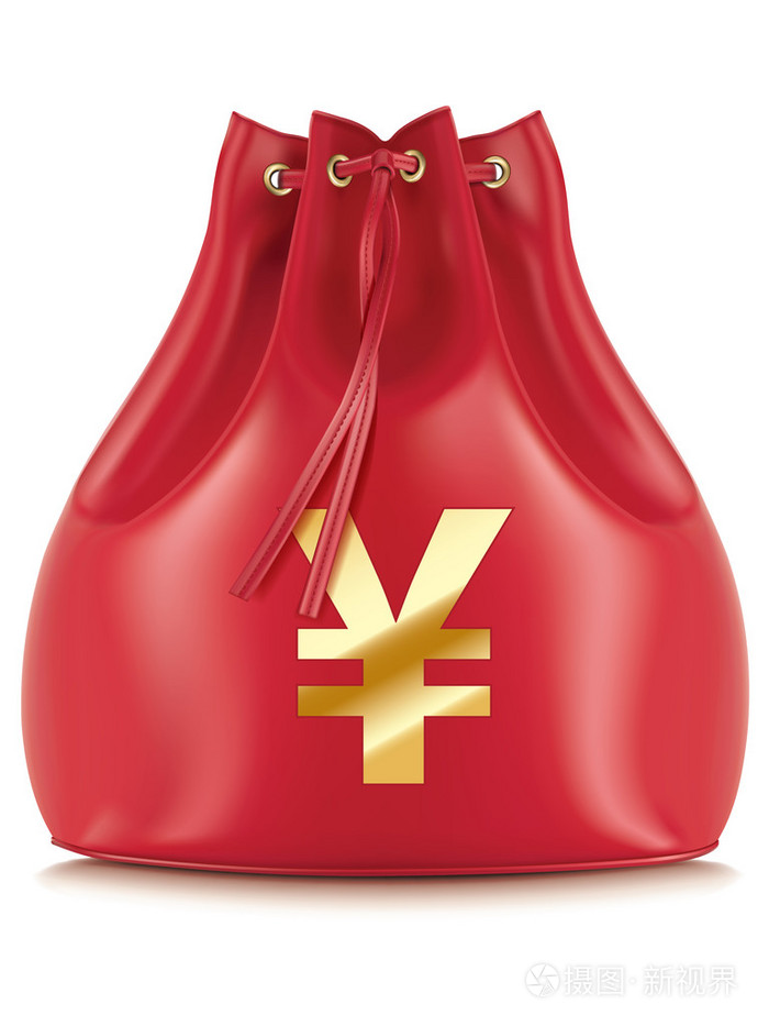 钱袋子与货币符号孤立矢量图