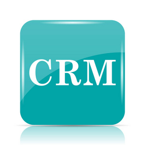 Crm 图标。白色背景上的互联网按钮