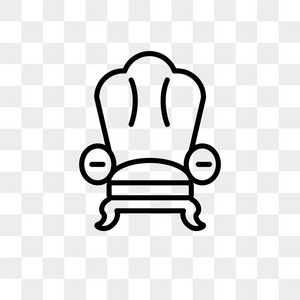 扶手椅矢量图标隔离在透明的背景上, 扶手椅徽标概念