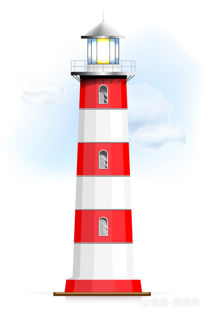 与天空和云彩的灯塔