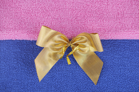 粉色和蓝色的毛巾，男孩和女孩，纹理，彩色背景
