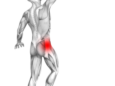 概念髋部人体解剖学与红色热点炎症关节关节疼痛的腿保健治疗或运动肌肉的概念。3d. 图示人关节炎或骨质疏松症