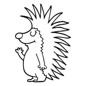 线条画动画片尖刺刺猬照片
