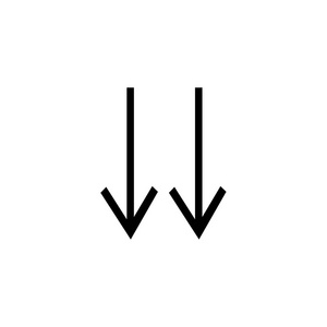 底部箭头图标矢量隔离在白色背景为您的 web 和移动应用程序设计, 底部箭头徽标概念
