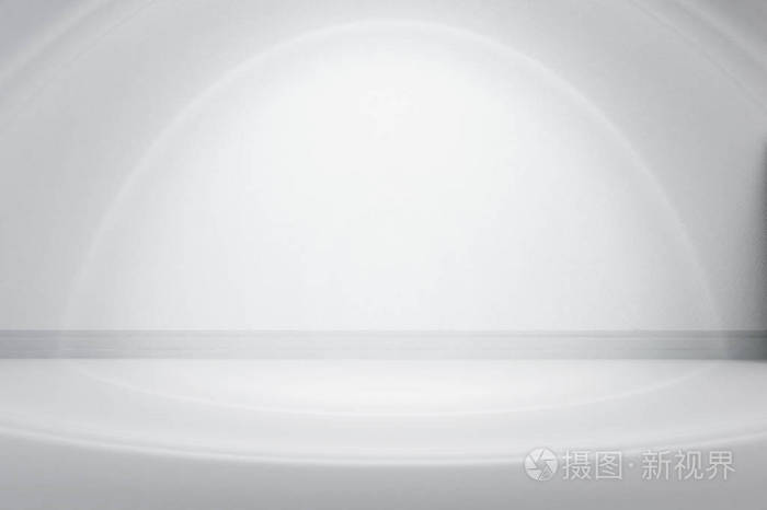 背景3d 渲染插图.在中心照明的白色墙壁模板