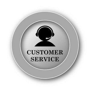 客户服务图标。白色背景上的互联网按钮
