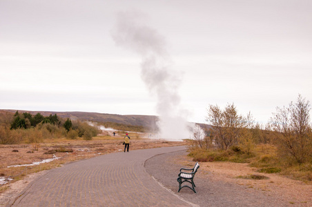 在冰岛 strokkur geysir