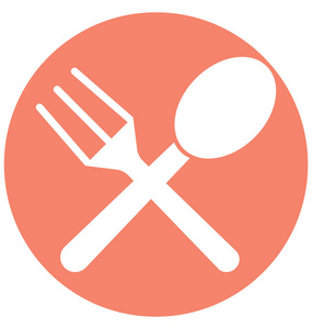 餐具隔离向量图标, 可以很容易地修改或编辑