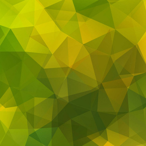 抽象马赛克背景。三角形的几何背景。设计元素。矢量插图。绿色黄色