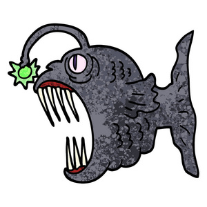 垃圾纹理例证动画片灯笼鱼照片