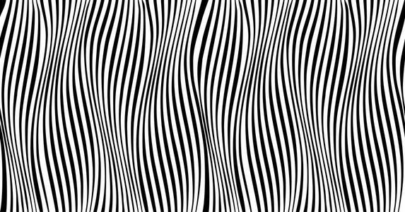 扭曲图案垂直线与扭曲-运动错觉.垂直曲线波浪线无缝模式.