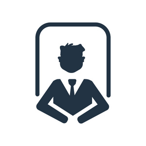 管理员图标矢量隔离在白色背景, 经理透明标志照片